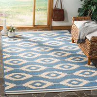 Safavieh Linden Lnd171N Cream / Blue Damask Area Rug