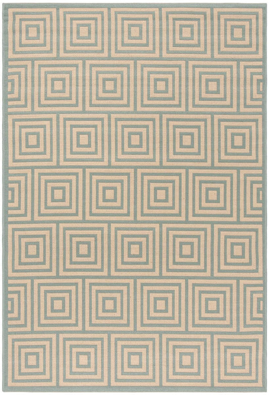 Safavieh Linden Lnd173L Cream / Aqua Geometric Area Rug