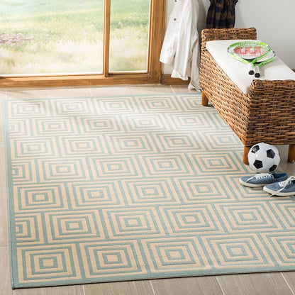 Safavieh Linden Lnd173L Cream / Aqua Geometric Area Rug