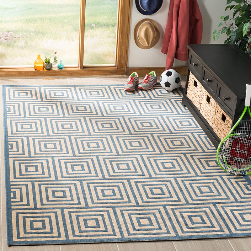 Safavieh Linden Lnd173N Cream / Blue Geometric Area Rug