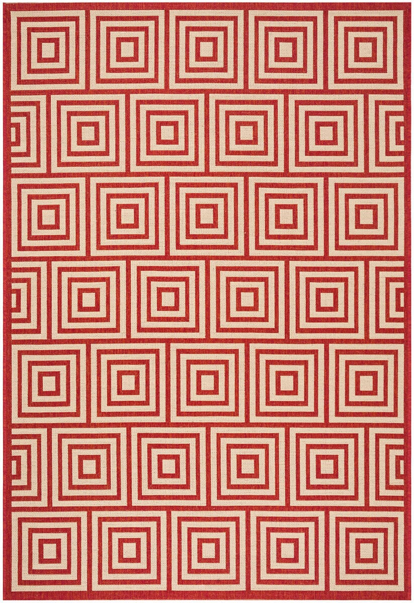 Safavieh Linden Lnd173Q Red / Creme Geometric Area Rug