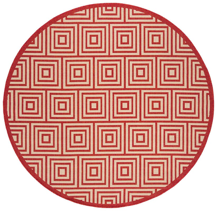 Safavieh Linden Lnd173Q Red / Creme Geometric Area Rug