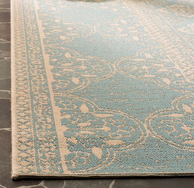 Safavieh Linden Lnd174L Cream / Aqua Area Rug