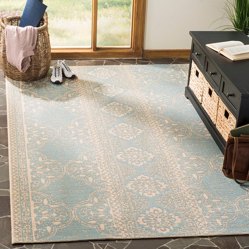 Safavieh Linden Lnd174L Cream / Aqua Area Rug