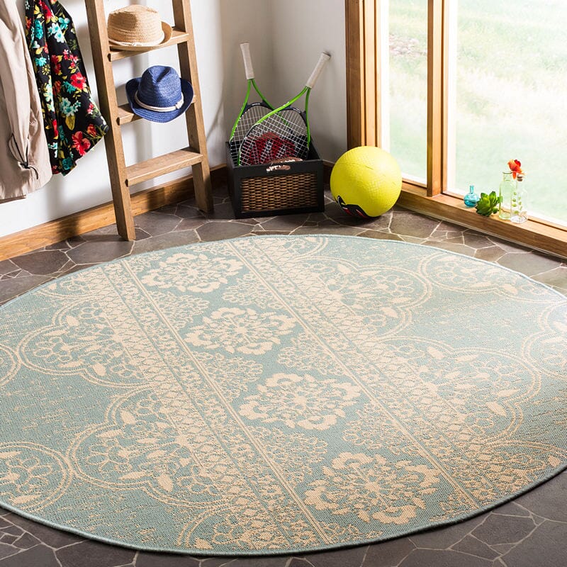 Safavieh Linden Lnd174L Cream / Aqua Area Rug