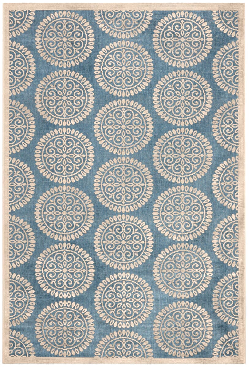 Safavieh Linden Lnd176M Blue / Creme Damask Area Rug