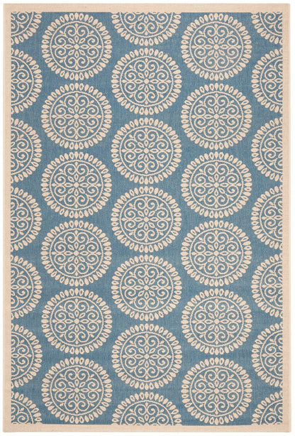 Safavieh Linden Lnd176M Blue / Creme Damask Area Rug