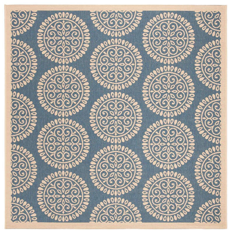 Safavieh Linden Lnd176M Blue / Creme Damask Area Rug