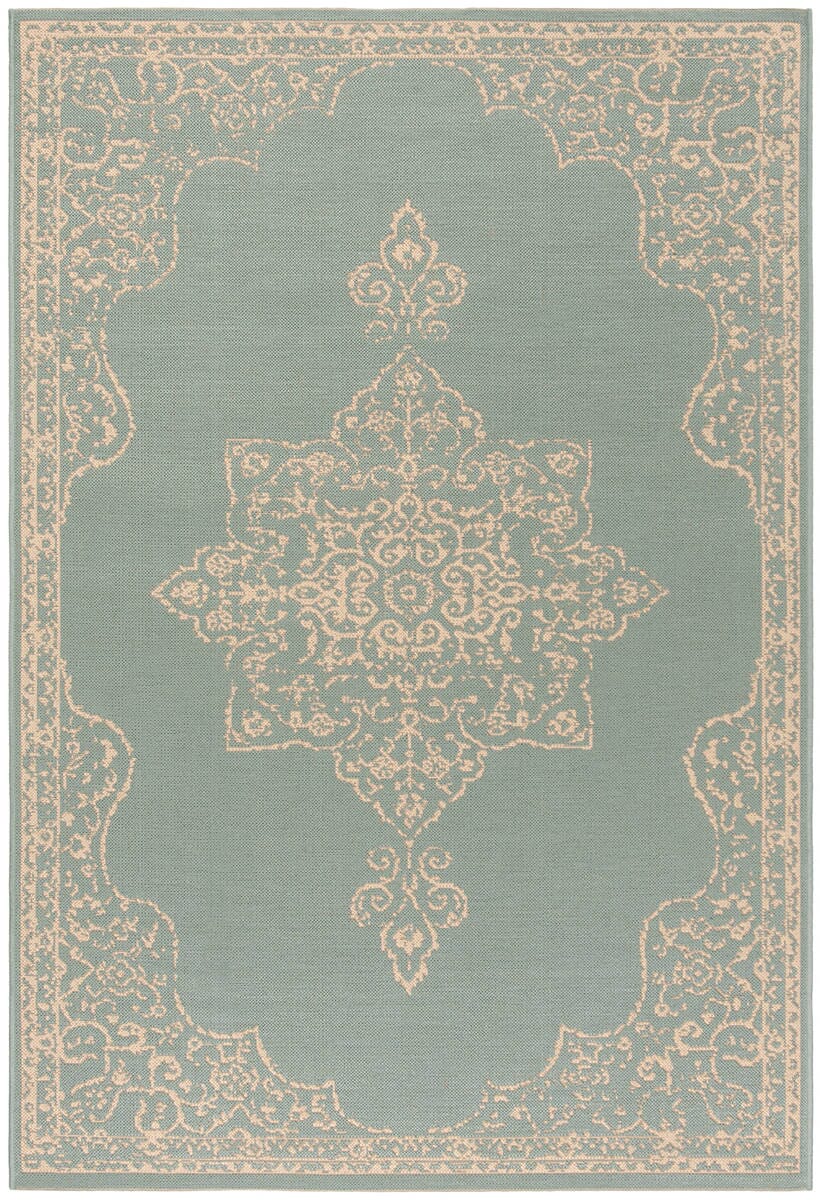 Safavieh Linden Lnd180L Cream / Aqua Area Rug