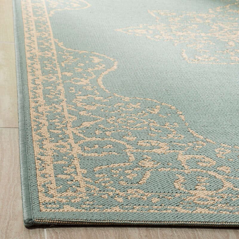 Safavieh Linden Lnd180L Cream / Aqua Area Rug