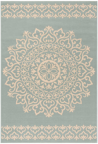 Safavieh Linden Lnd183L Cream / Aqua Area Rug