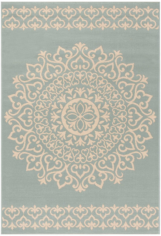 Safavieh Linden Lnd183L Cream / Aqua Area Rug