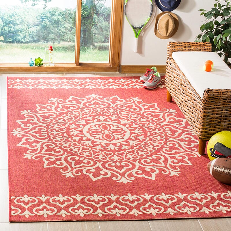 Safavieh Linden Lnd183Q Red / Creme Area Rug