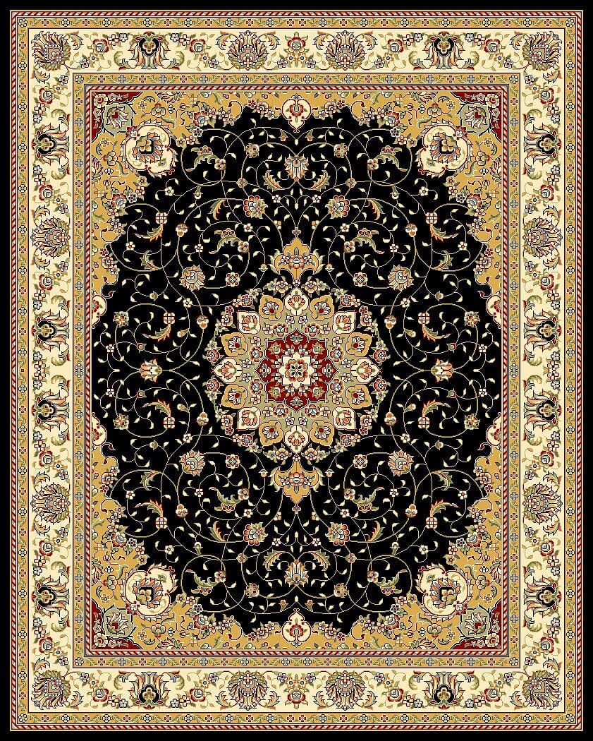 Safavieh Lyndhurst Lnh329A Black / Ivory Area Rug