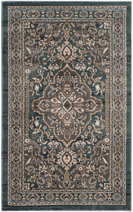 Safavieh Lyndhurst Lnh338A Teal / Grey Rugs.