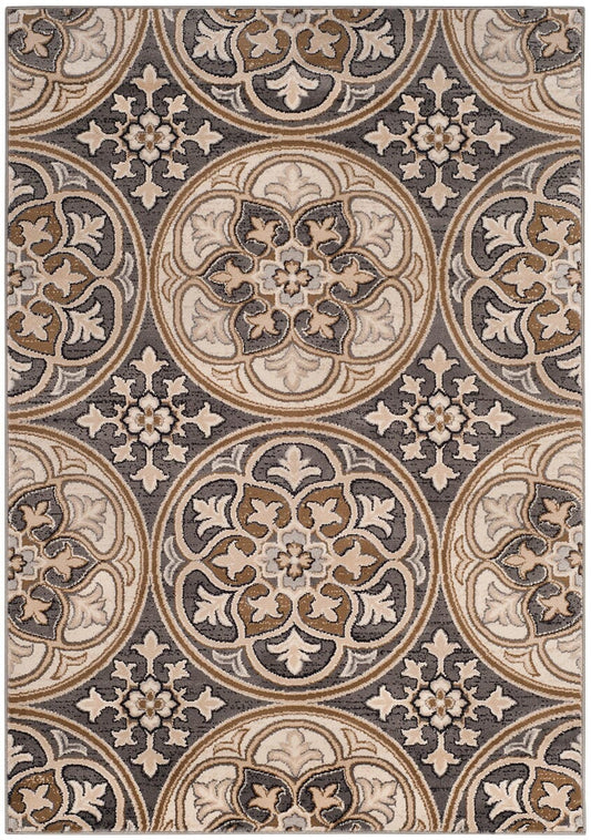 Safavieh Lyndhurst Lnh341B Light Grey / Beige Geometric Area Rug