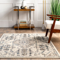 Nuloom Leahy Bohemian Floral Distressed Nle1399A Gray Area Rug