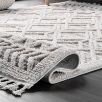 Nuloom Ansley Moroccan Lattice Nan2332A Beige Area Rug