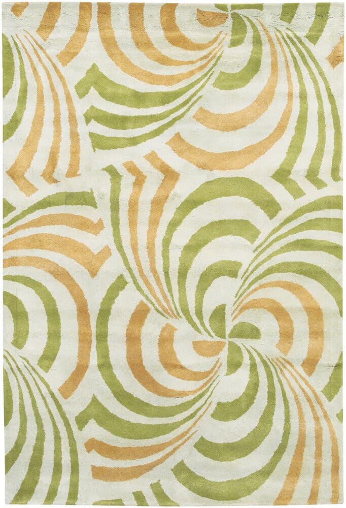 Chandra Lost Link Los-1814 Green / Gold / White Area Rug