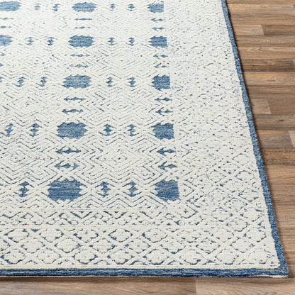 Surya Louvre Lou-2300 Navy, Cream, Ice Blue Damask Area Rug