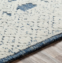 Surya Louvre Lou-2300 Navy, Cream, Ice Blue Damask Area Rug