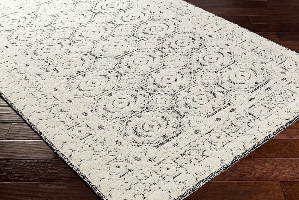 Surya Louvre Lou-2303 Black, White, Cream Area Rug