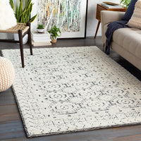 Surya Louvre Lou-2303 Black, White, Cream Area Rug