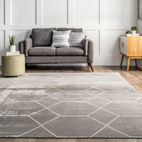 Nuloom Veronica Honeycomb Nve2454C Gray Area Rug