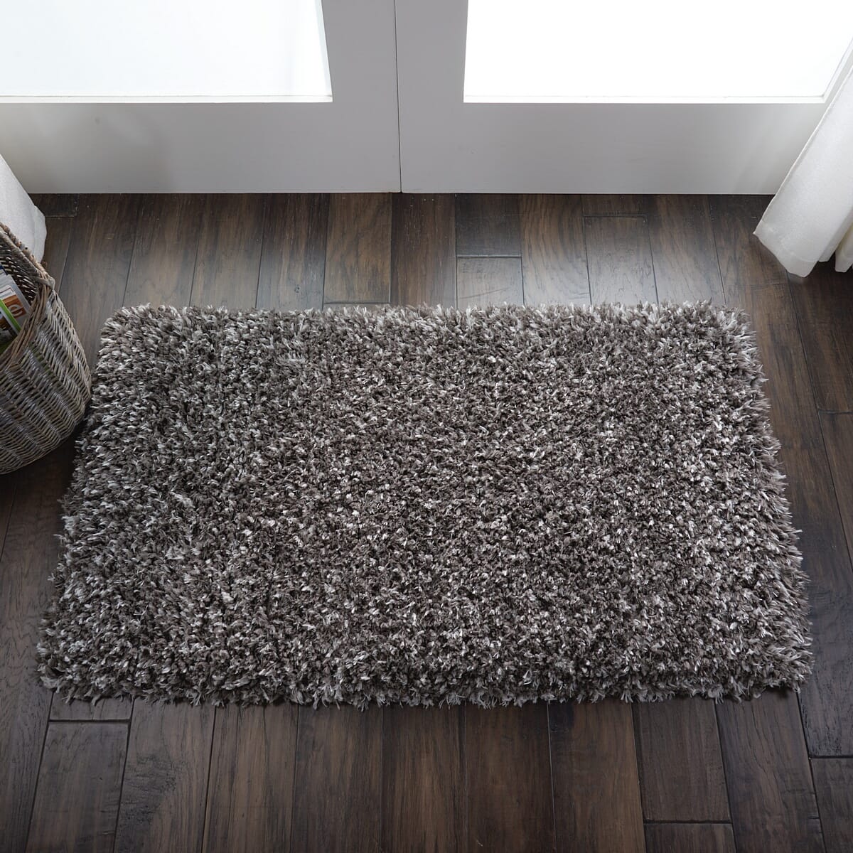 Nourison Luxe Shag Lxs01 Charcoal Grey Shag Area Rug