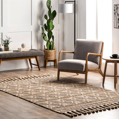 Nuloom Alex And Textured Nal3589A Natural Area Rug