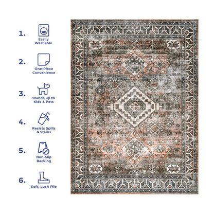 AreaRugs.com Wavaj Nwa1046B Rust Area Rug