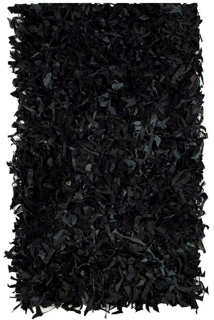 Safavieh Leather Shag Lsg511A Black Shag Area Rug