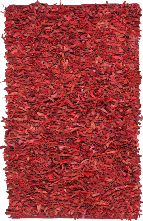 Safavieh Leather Shag Lsg511D Red Rugs.