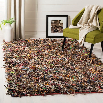 Safavieh Leather Shag Lsg511M Multi Shag Area Rug