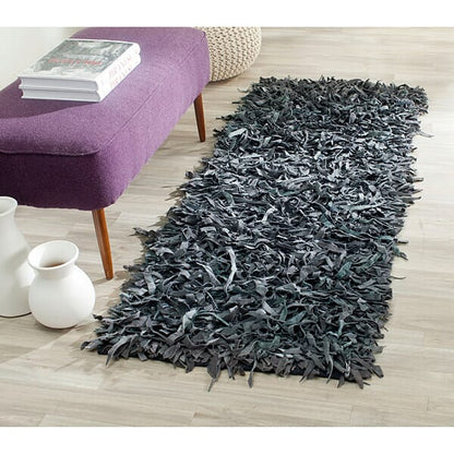 Safavieh Leather Shag Lsg511N Grey Shag Area Rug