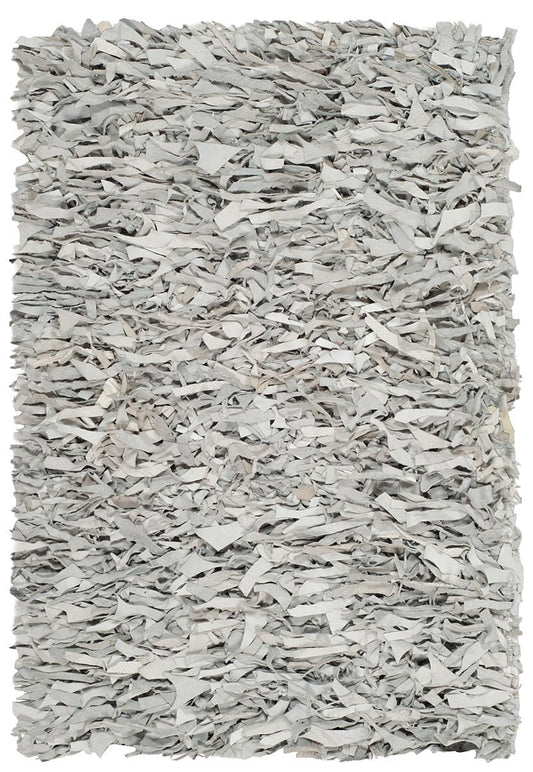 Safavieh Leather Shag Lsg601C Grey / White Shag Area Rug