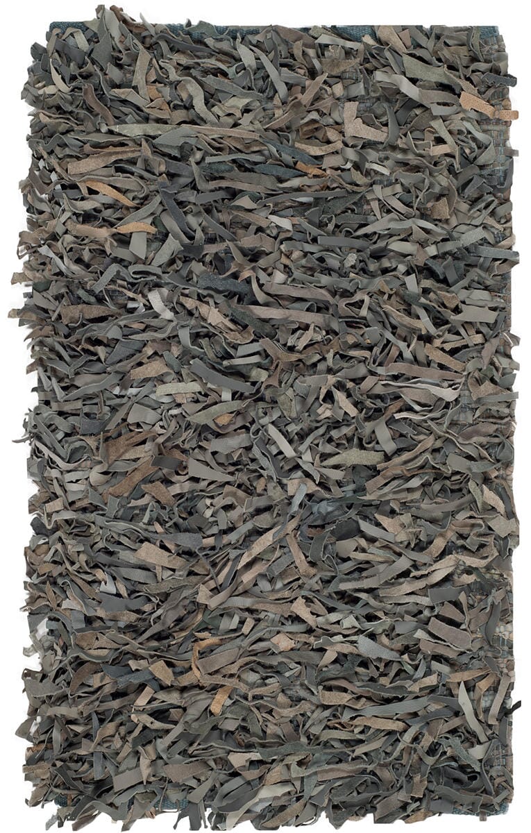 Safavieh Leather Shag Lsg601G Grey / Beige Shag Area Rug