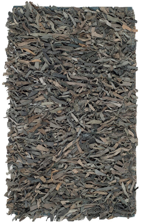 Safavieh Leather Shag Lsg601G Grey / Beige Rugs.