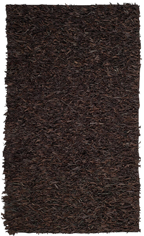 Safavieh Leather Shag Lsg601K Dark Brown Rugs.