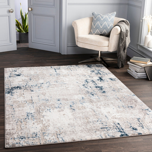 Surya Lustro Lsr-2315 Dark Blue, Beige, Cream, Taupe Rugs.