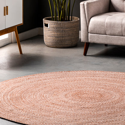 Nuloom Kyla Farmhouse Round Nky2832C Light Pink Area Rug