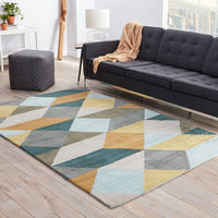 Jaipur En Casa By Luli Sanchez Tufted Ojo Lst16 Sea Mist Green / Classic Gray Geometric Area Rug