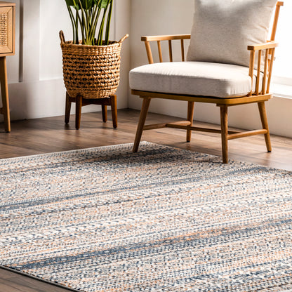 Nuloom Lily Stripes Tribal Nli1733A Beige Area Rug