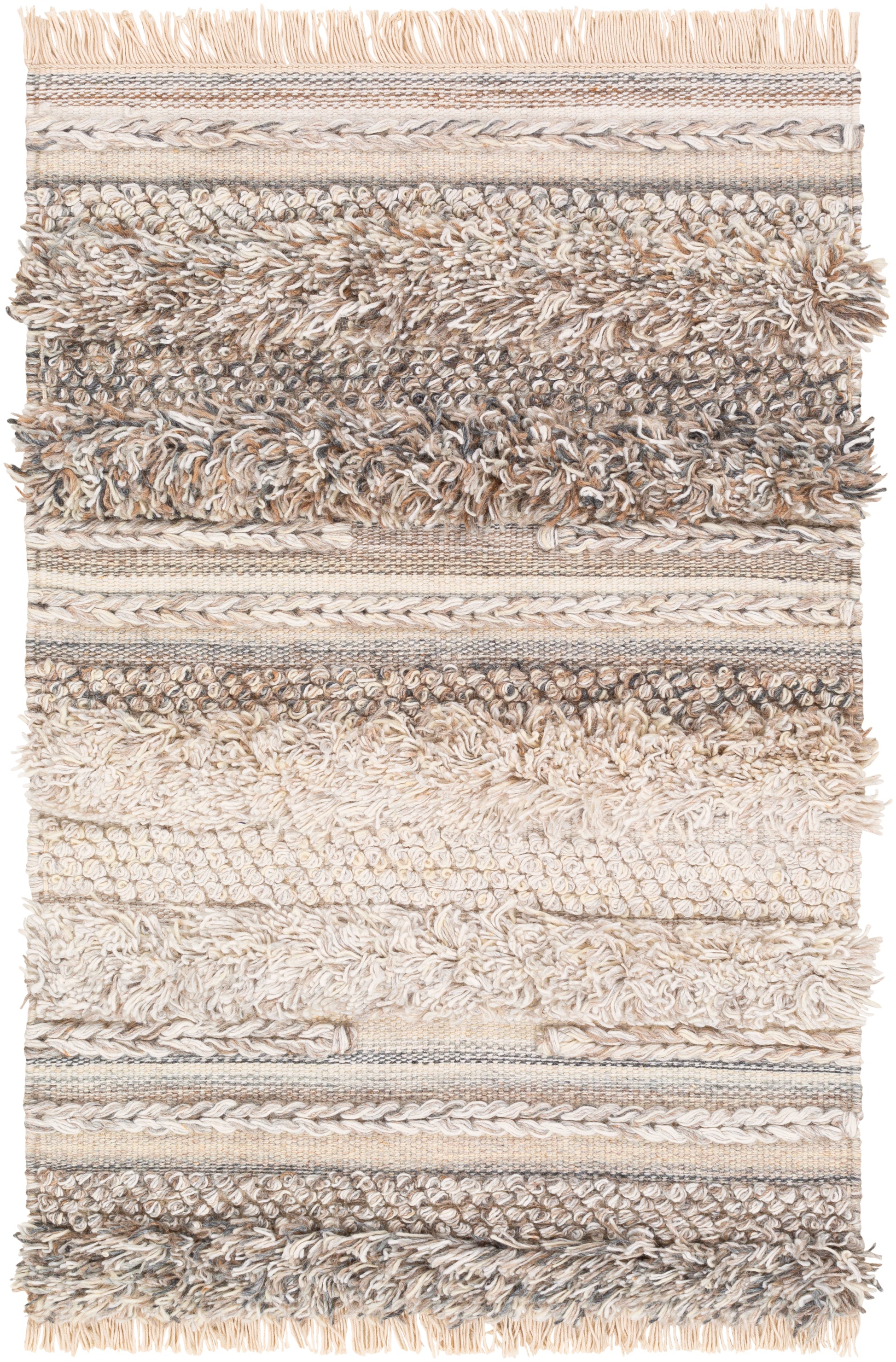 Surya Lugano Lug-2300 Camel, Cream, White, Charcoal Area Rug