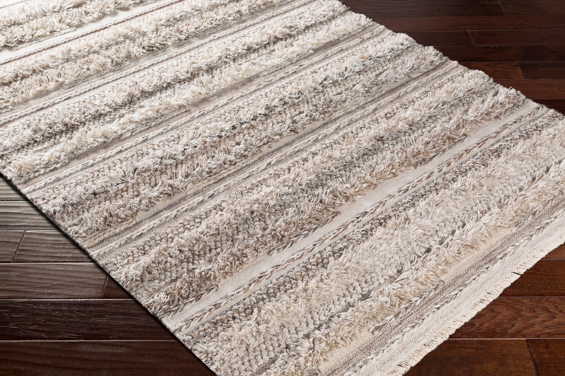 Surya Lugano Lug-2300 Camel, Cream, White, Charcoal Area Rug