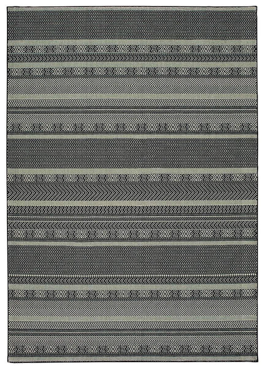 Oriental Weavers Sphinx Luna 1802K Black / Ivory Striped Area Rug