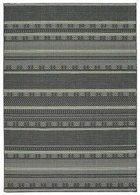 Oriental Weavers Sphinx Luna 1802K Black / Ivory Striped Area Rug