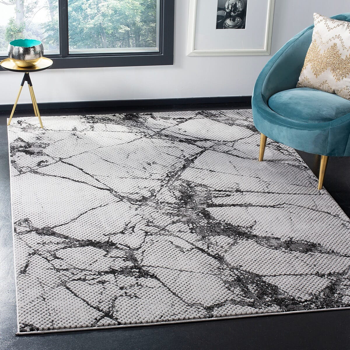 Safavieh Lurex Lur187H Grey / Black Organic / Abstract Area Rug