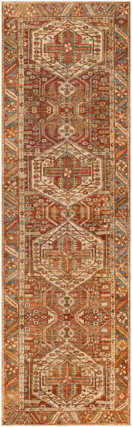 Surya Lavable Lvb-2300 Burnt Orange, Dark Red, Peach, Olive Rugs.