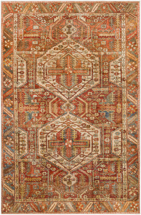 Surya Lavable Lvb-2300 Burnt Orange, Dark Red, Peach, Olive Rugs.